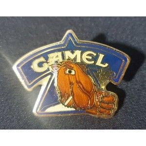 Copy - Vintage Camel Cigarettes Joe Camel Enamel Hat Lapel Pin 1 1/2" Made Taiw…